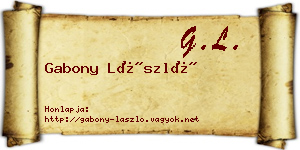 Gabony László névjegykártya